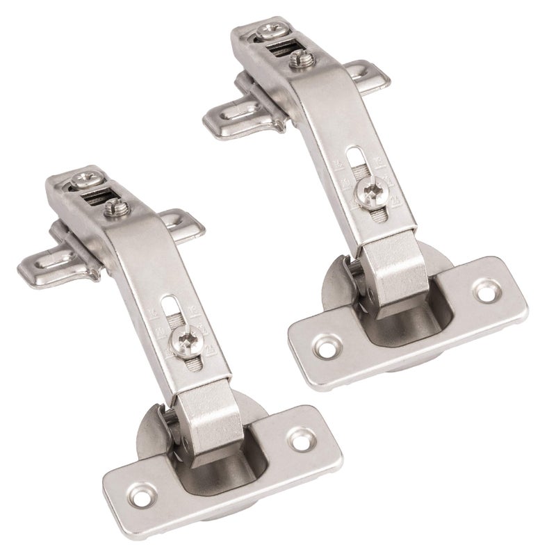 Ilyapa Corner Cabinet Hinges Satin Nickel, 2 Pack - Self Closing 135 Degree Lazy Susan Kitchen Cabinet Door Hinge Hardware - Image 1